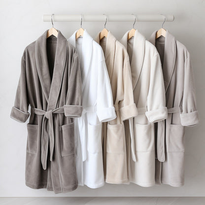 Plush Coral Fleece Bathrobe - Thick & Absorbent