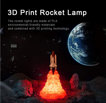 Creative Rocket Moon Night Light Table Lamp Decor