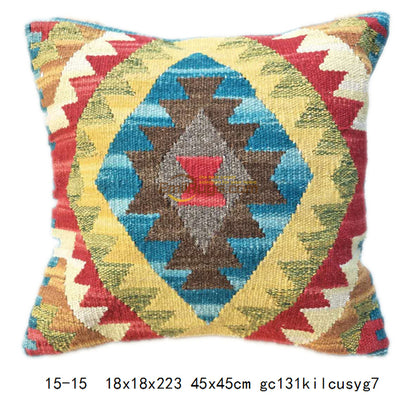 Handmade Kilim Pillow Case 60x60 - Decorative Woolen Gift
