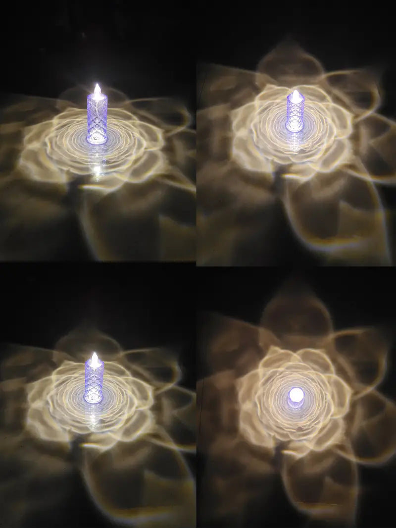 1pc Multicolor LED Flameless Candle with Halo Projection