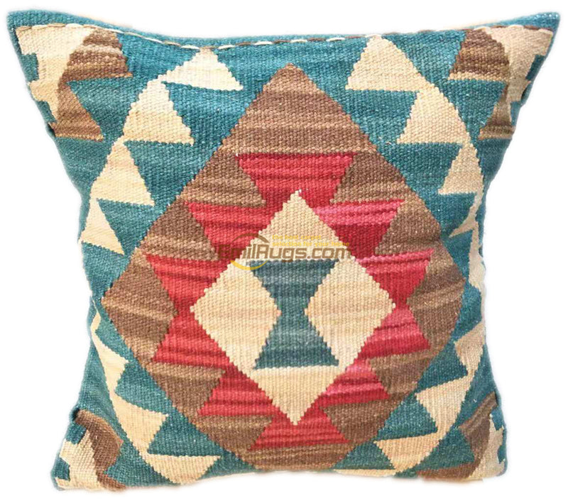 Handmade Kilim Pillow Case 60x60 - Decorative Woolen Gift