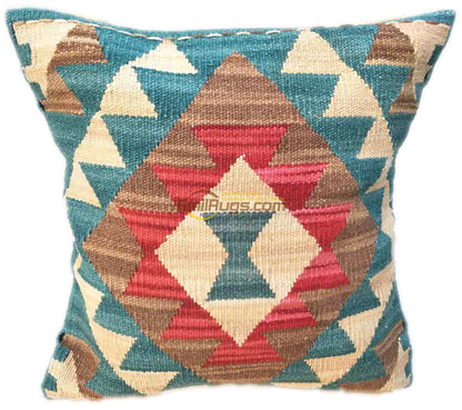 Handmade Kilim Pillow Case 60x60 - Decorative Woolen Gift