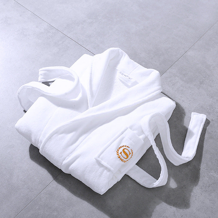 Hotel Quality Adult White Cotton Waffle Bathrobe