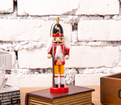 12cm Wooden Nutcracker Soldier Christmas Ornament Set