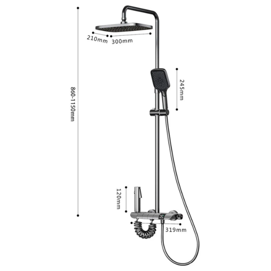 Shower Set with Digital Display