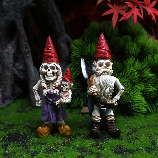 2PCS Day of the Dead Skeleton Dwarf Garden Decor