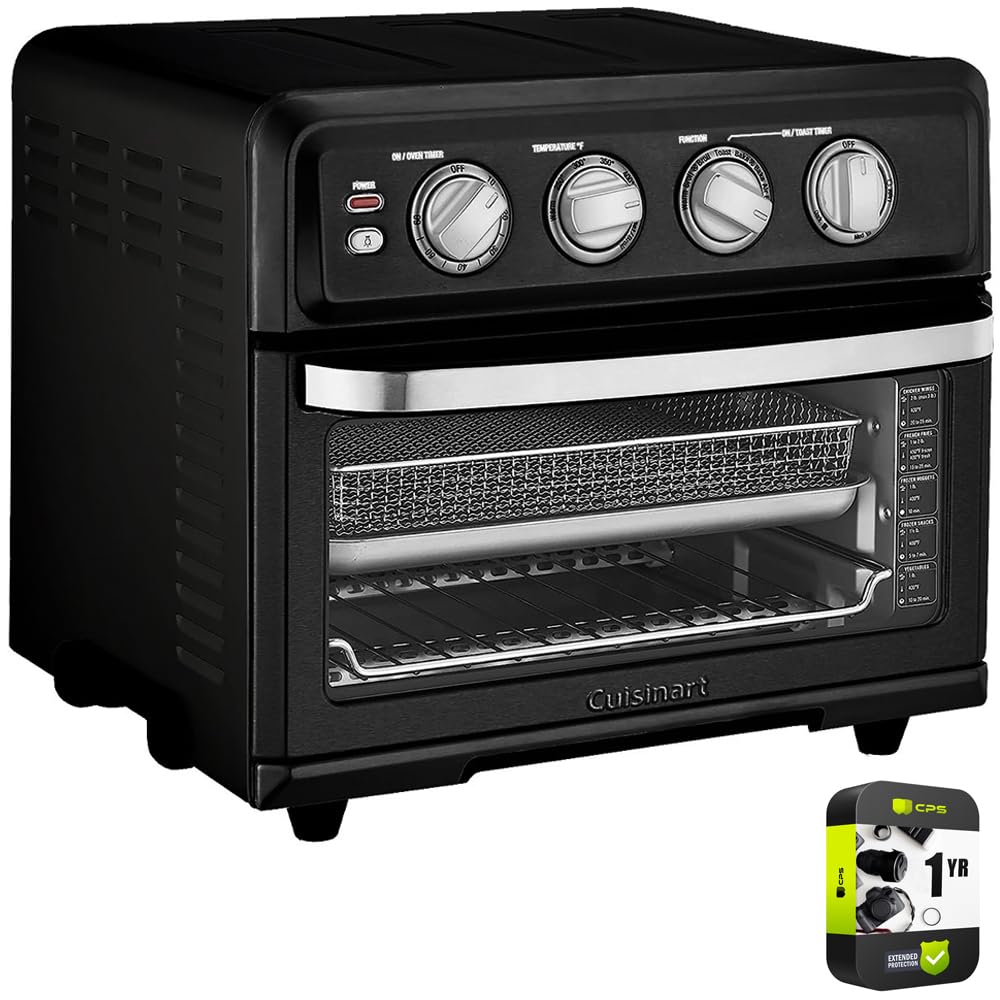 Cuisinart TOA-70 AirFryer Toaster Oven with Grill Bundle with 1 YR CPS Enhanced Protection Pack (Matte Black)