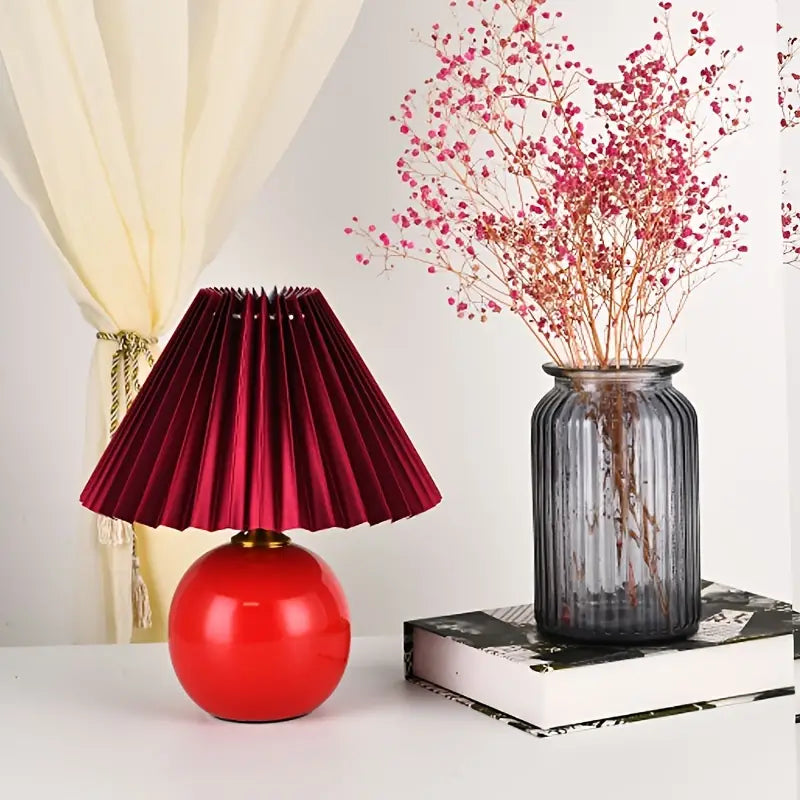 Textured Ceramic Mini Table Lamp for Small Spaces