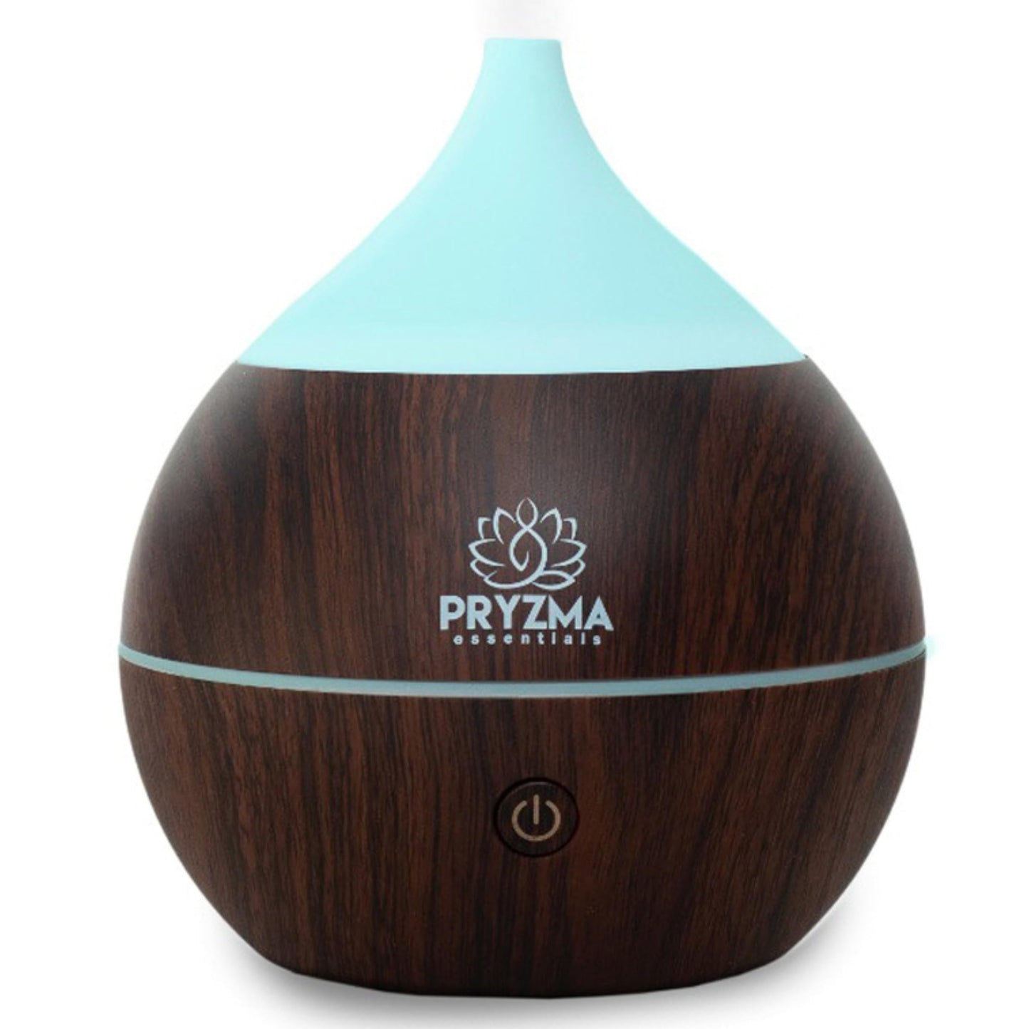 Pryzma Essentials All in One Bluetooth Speaker Aromatherapy Smart Essential Oil Diffuser 7 LED Therapy Night Light 200ml Cool Mist Ultrasonic Humidifier Wood Grain and Waterless Auto Shut-off
