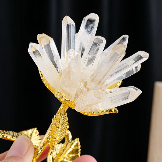 Natural White Crystal Cluster Flower Home Decor Piece