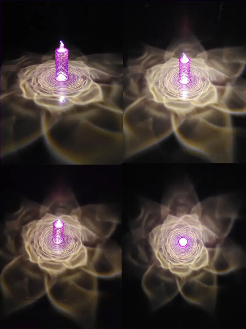 1pc Multicolor LED Flameless Candle with Halo Projection