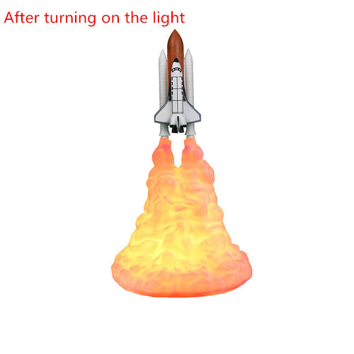 Creative Rocket Moon Night Light Table Lamp Decor