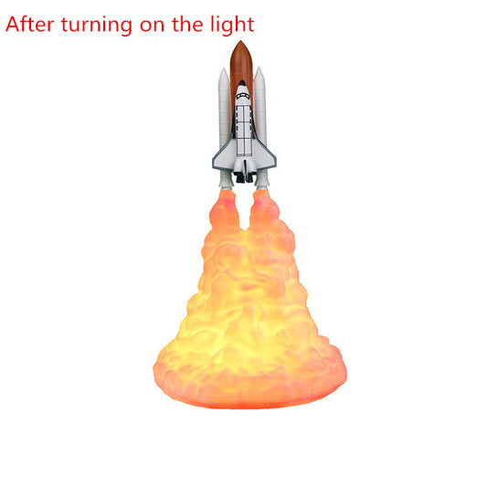 Creative Rocket Moon Night Light Table Lamp Decor