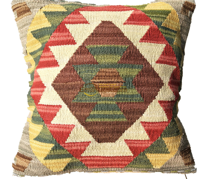Handmade Kilim Pillow Case 60x60 - Decorative Woolen Gift