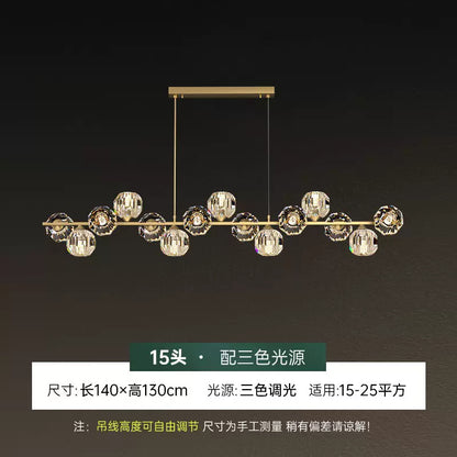 Modern Nordic Crystal Copper Dining Pendant Light