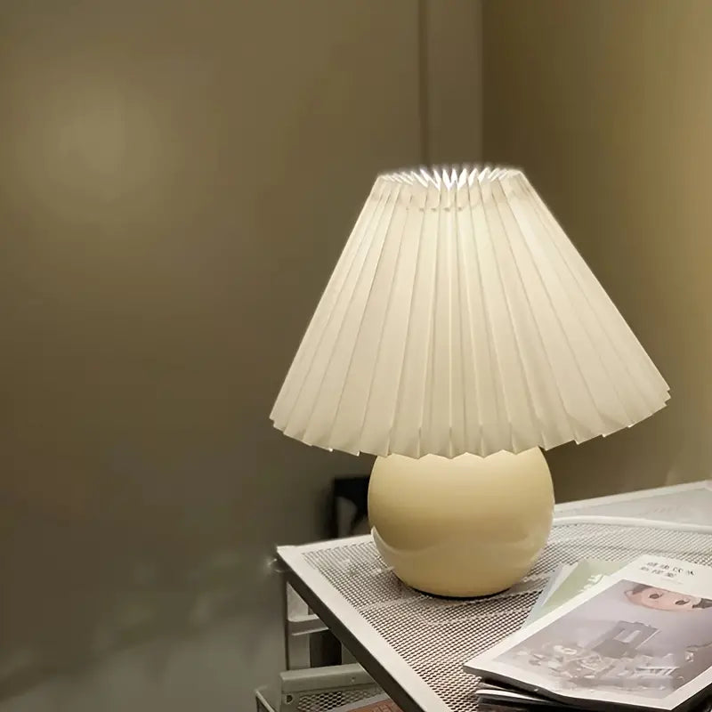 Textured Ceramic Mini Table Lamp for Small Spaces