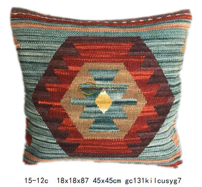 Handmade Kilim Pillow Case 60x60 - Decorative Woolen Gift