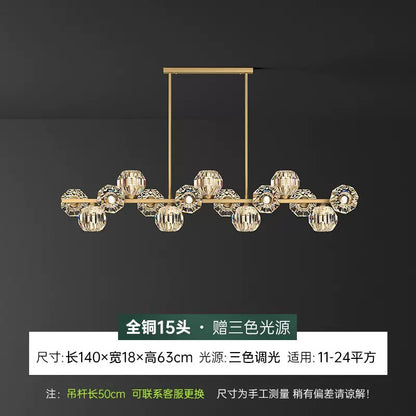 Modern Nordic Crystal Copper Dining Pendant Light