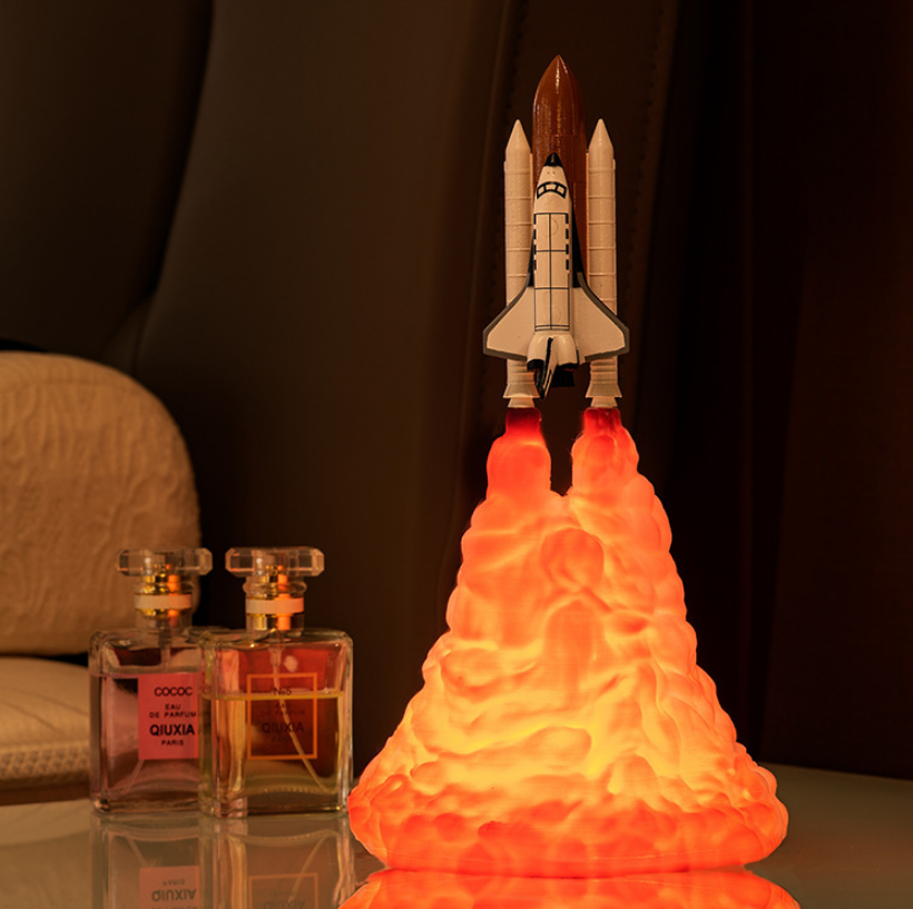 Creative Rocket Moon Night Light Table Lamp Decor