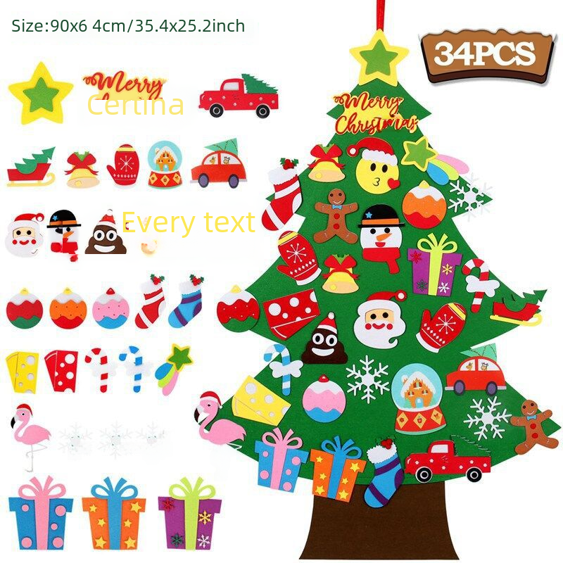 Felt Christmas Tree - DIY 3D Decoration for Holidays