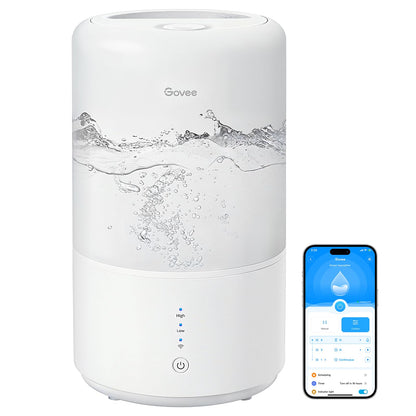 Govee Smart Humidifiers for Bedroom Top Fill 3L Cool Mist Humidifier 24 dB Super Quiet Auto Mode 30H Runtime 360°Nozzle with Adjustable Mist Air Humidifier for Large Room Baby Nursery and Plants