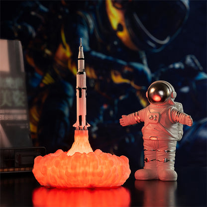 Creative Rocket Moon Night Light Table Lamp Decor