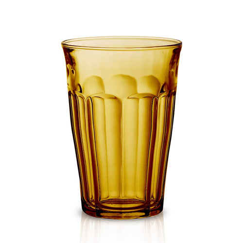 Duralex Made in France Picardie Glass Tumbler Set of 6 12-1/8 oz Amber
