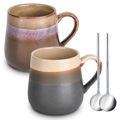 LINVIA Reactive Glaze Ceramic Mug 16oz, Set of 2