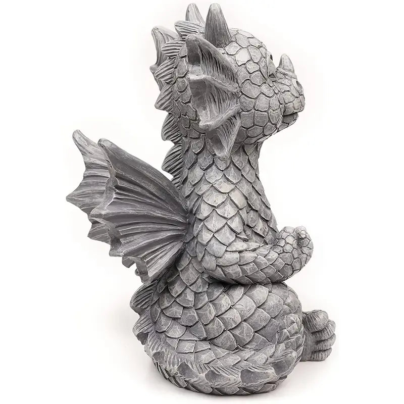 Meditation Fiery Yoga Dragon Garden Statue in Resin