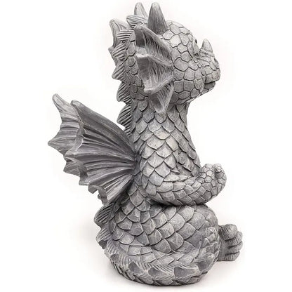Meditation Fiery Yoga Dragon Garden Statue in Resin