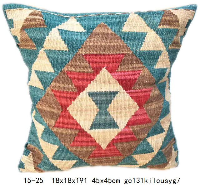 Handmade Kilim Pillow Case 60x60 - Decorative Woolen Gift