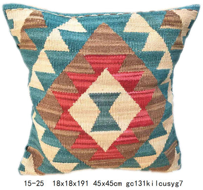 Handmade Kilim Pillow Case 60x60 - Decorative Woolen Gift