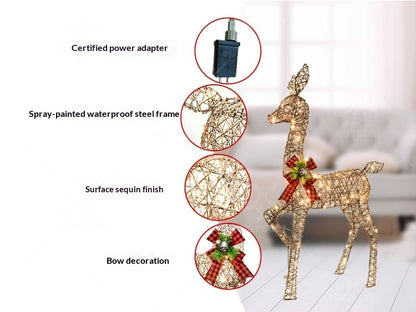 LED Lighted Rattan Deer Christmas Set (3-Piece)