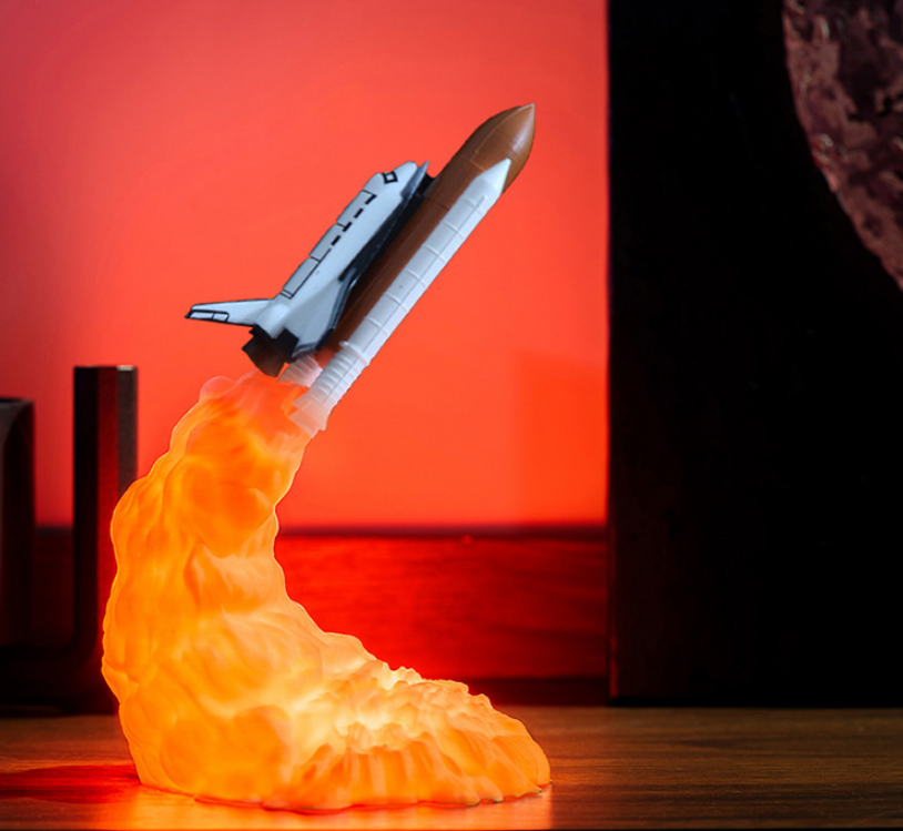 Creative Rocket Moon Night Light Table Lamp Decor