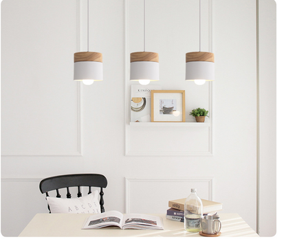 Solid Wood Pendant Light for Bedroom