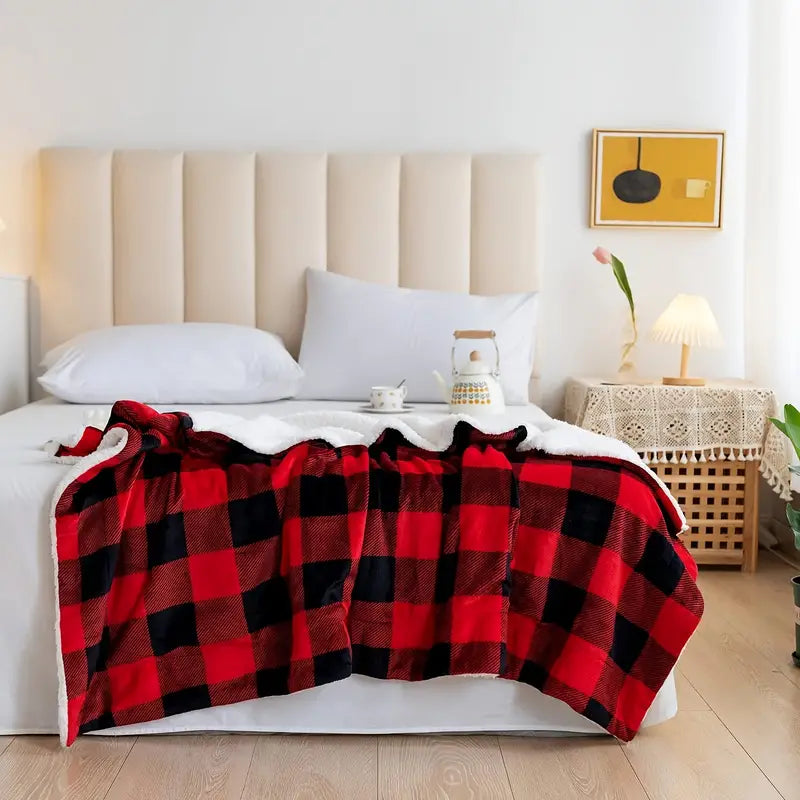 Super Soft Reversible Sherpa Fleece Throw Blanket