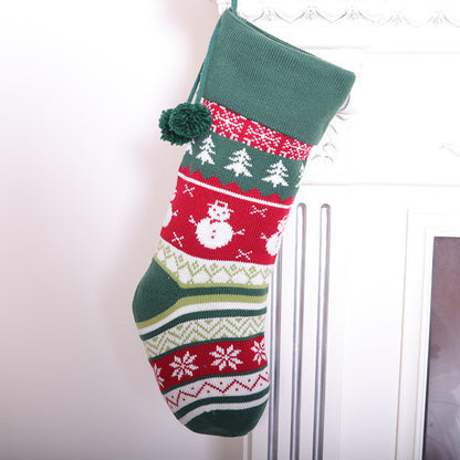 Knitted Christmas Stocking Candy Bag for Decoration