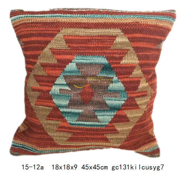 Handmade Kilim Pillow Case 60x60 - Decorative Woolen Gift