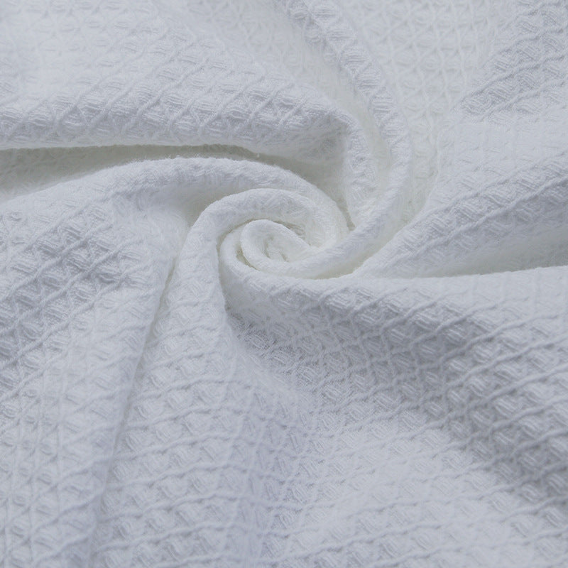 Cotton Waffle Hotel Bathrobe with Shawl Collar
