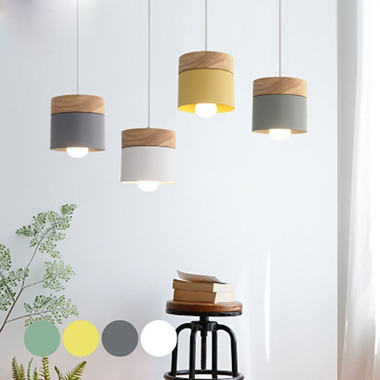 Solid Wood Pendant Light for Bedroom