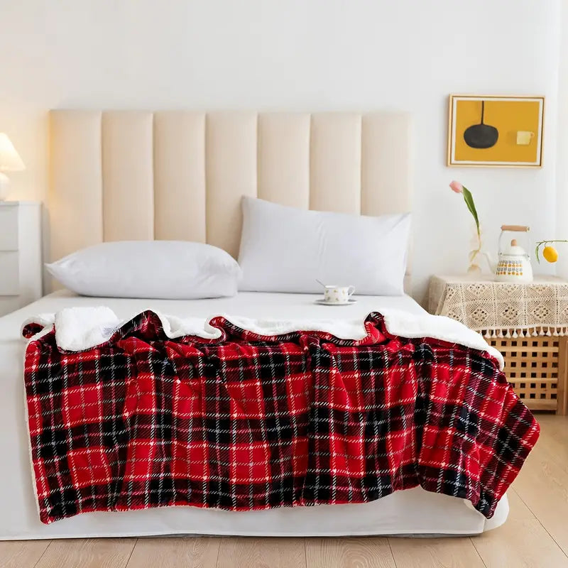 Super Soft Reversible Sherpa Fleece Throw Blanket