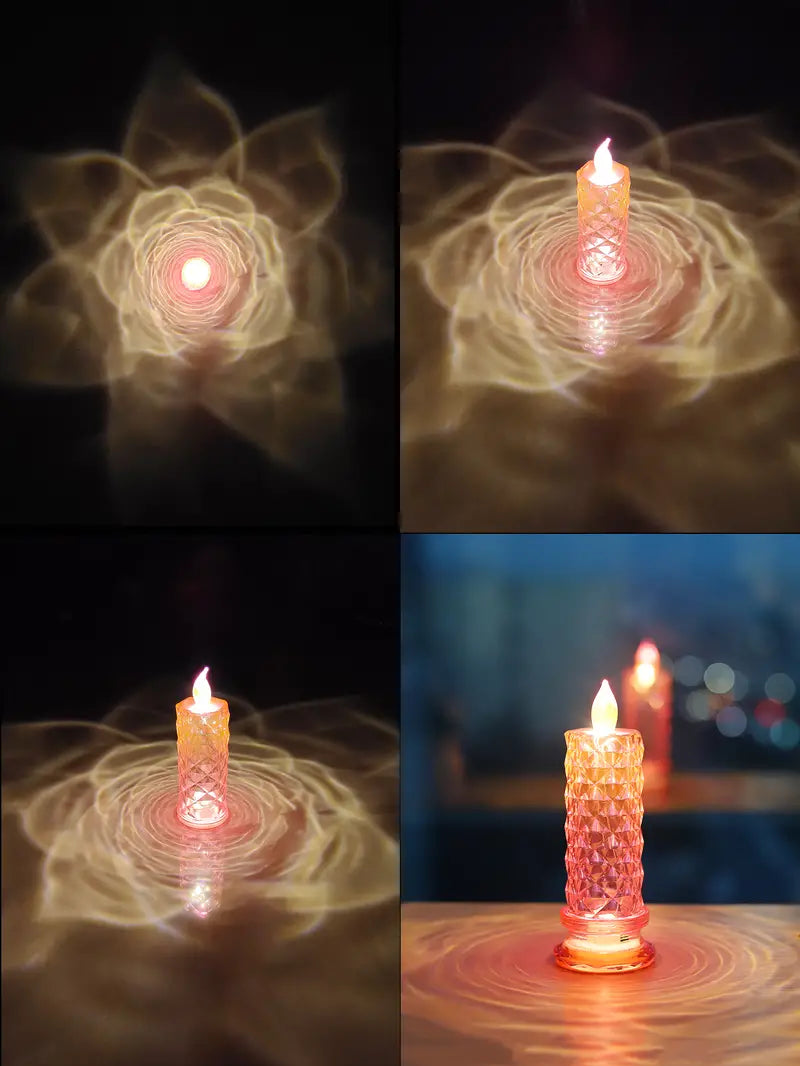 1pc Multicolor LED Flameless Candle with Halo Projection