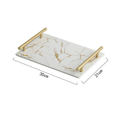 Nordic Marble Pattern Ceramic Rectangular Tray