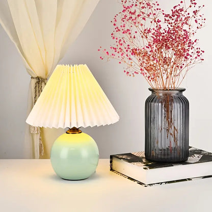 Textured Ceramic Mini Table Lamp for Small Spaces