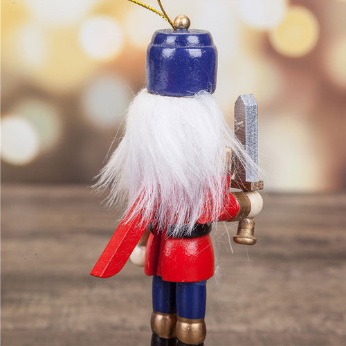 12cm Wooden Nutcracker Soldier Christmas Ornament Set