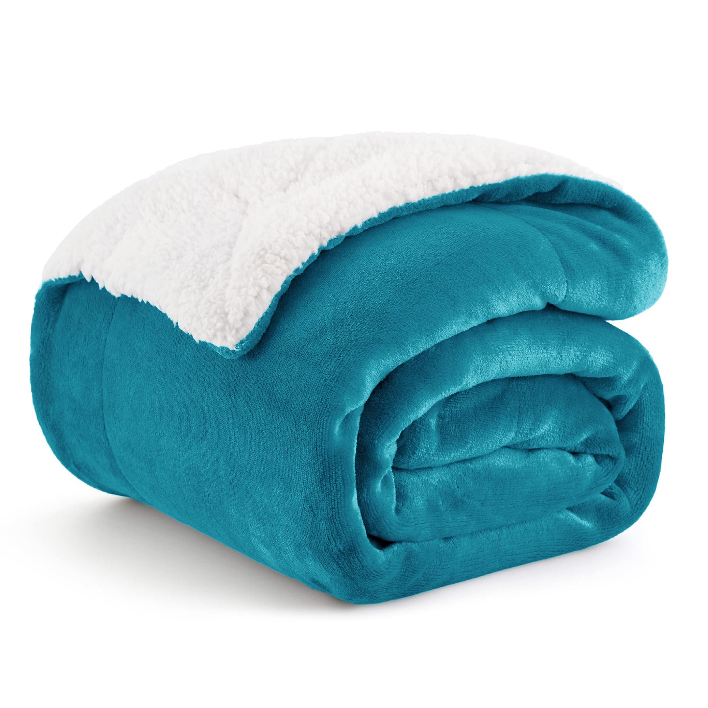 Bedsure Sherpa Fleece Throw Blanket Twin Size for Couch - Thick and Warm Blanket for Winter Soft Fuzzy Plush Twin Blanket for All Seasons Teal 60x80 Inches