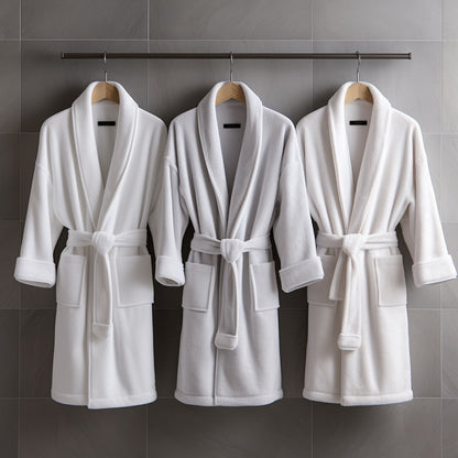 Plush Coral Fleece Bathrobe - Thick & Absorbent