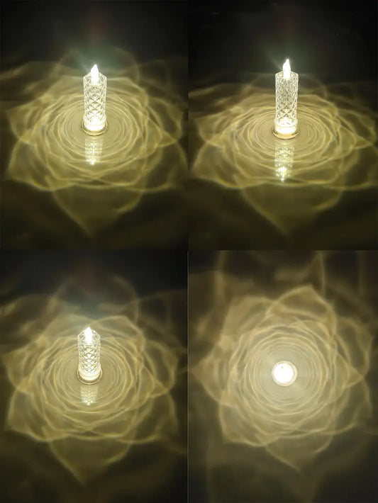 1pc Multicolor LED Flameless Candle with Halo Projection