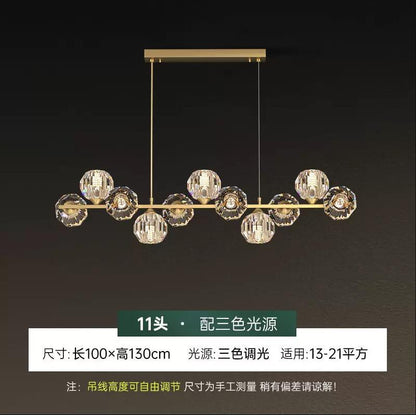 Modern Nordic Crystal Copper Dining Pendant Light