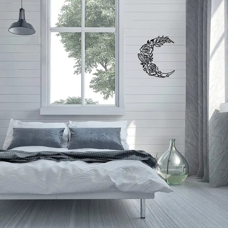 Boho Moon Phase Metal Wall Art for Home Decor